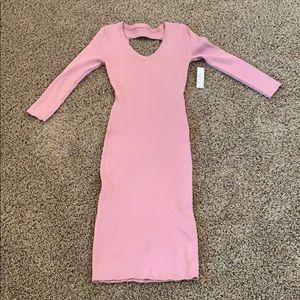 Rose colored winter dress